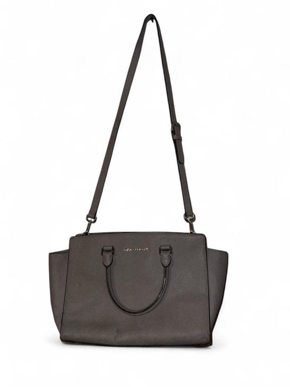 Michael Kors grey Saffiano Satchel with Strap